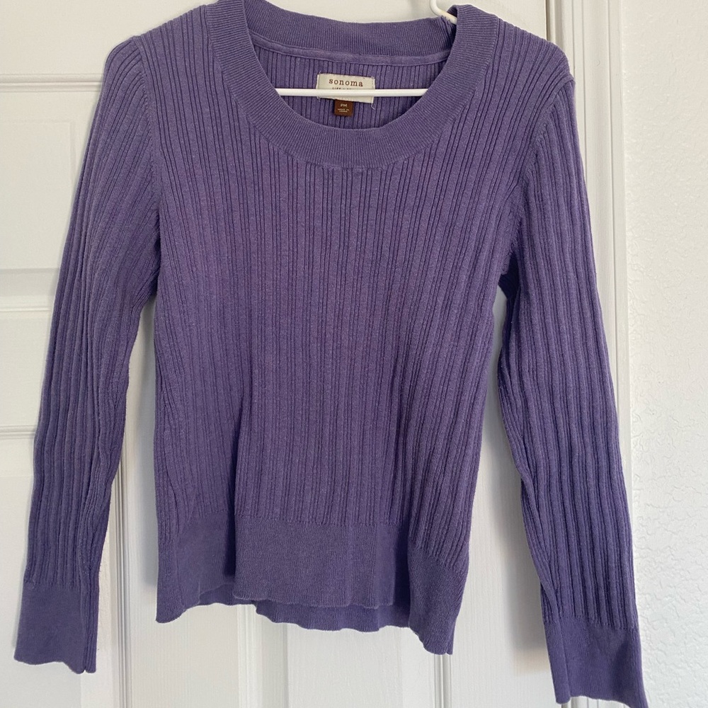 Sonoma Purple Ribbed Sweater - PM